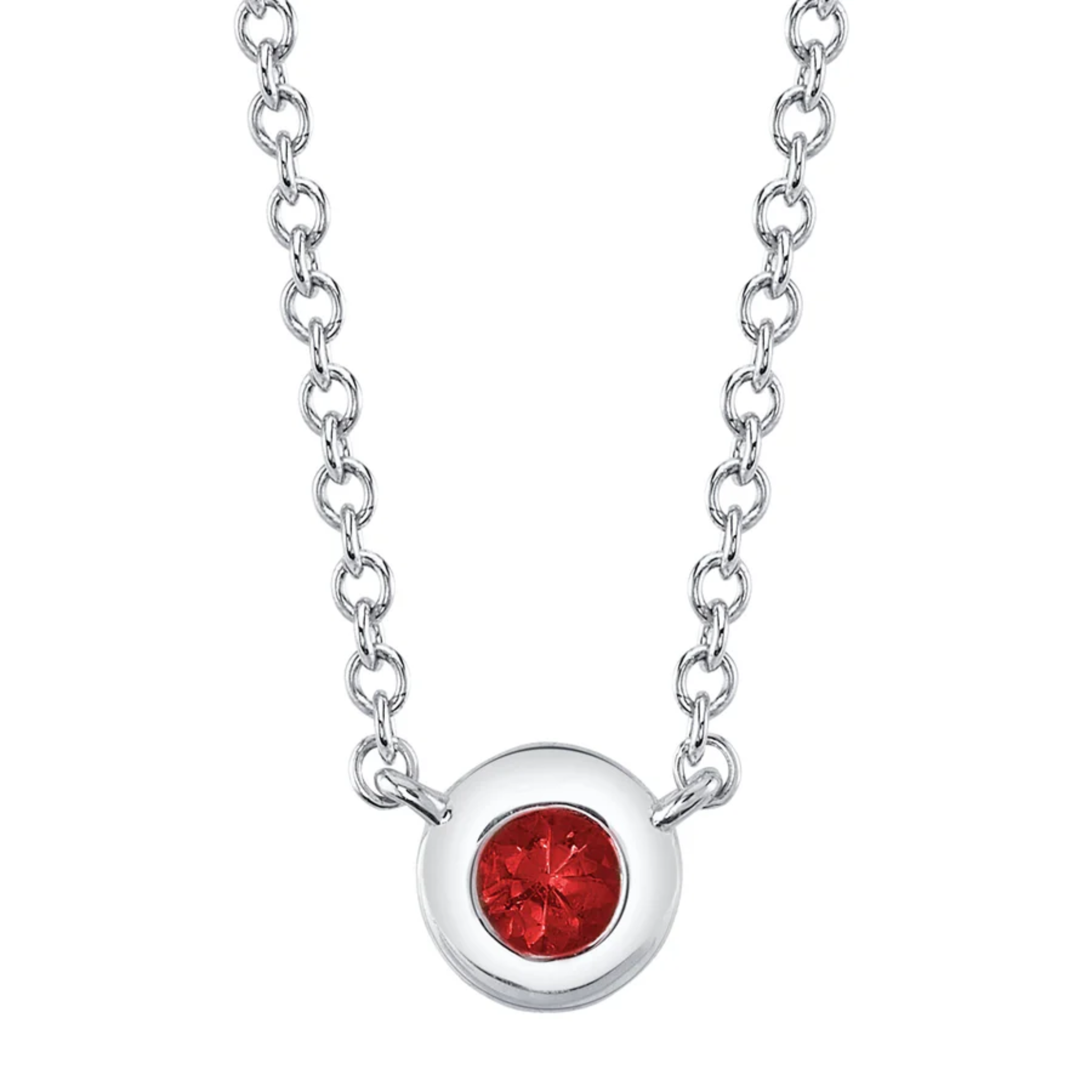 Ruby Bezel Necklace