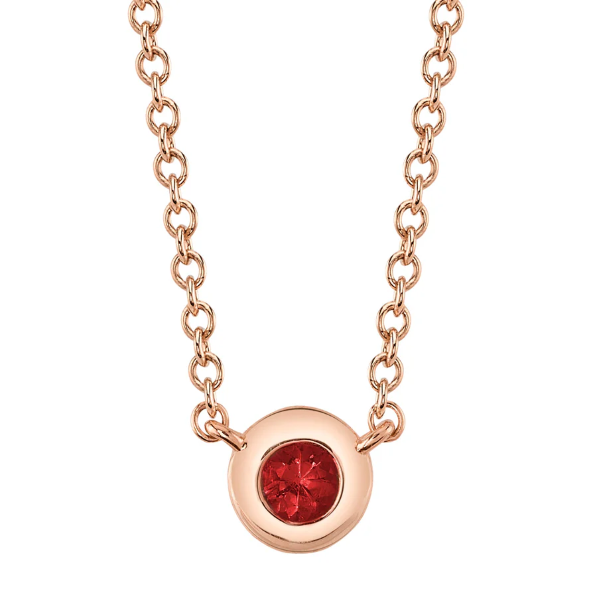 Ruby Bezel Necklace
