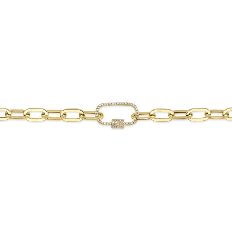 Diamond Lock Paperclip Necklace