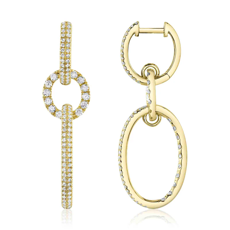 Oval Diamond Hoops