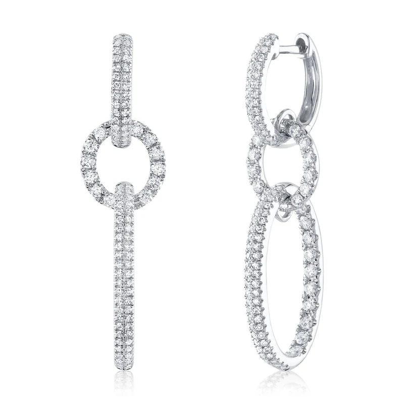 Oval Diamond Hoops