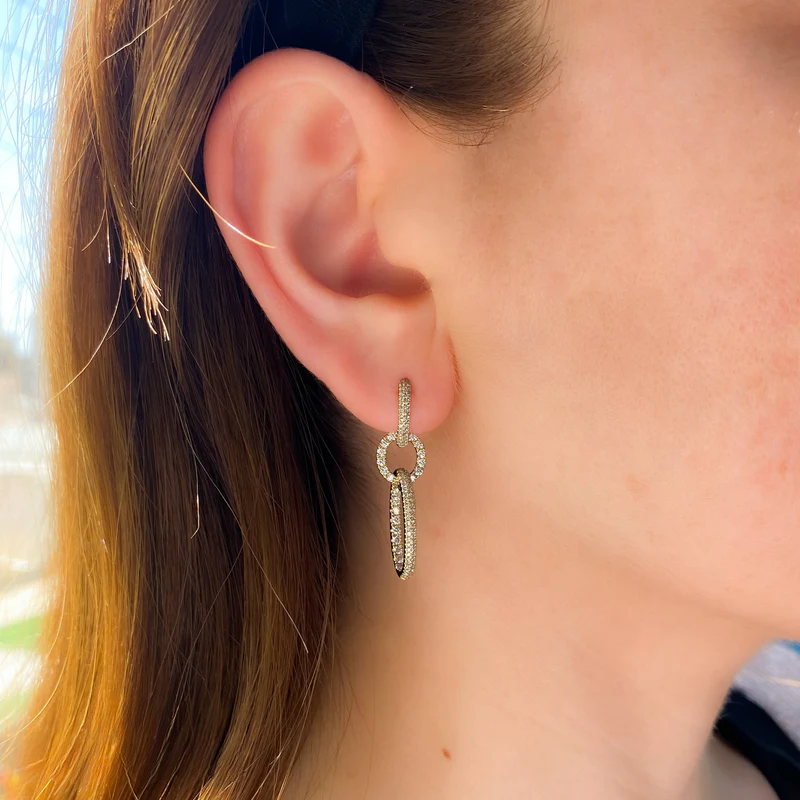 Oval Diamond Hoops