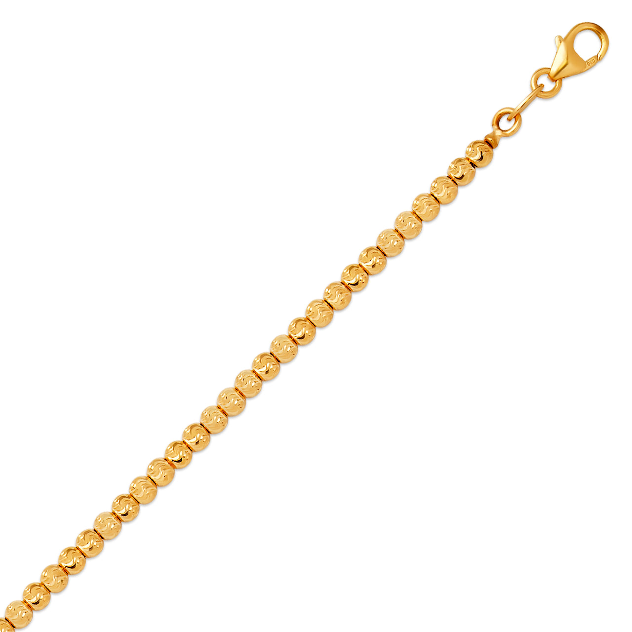 Moon Cut Bead Bracelet solid 14K gold jewelry