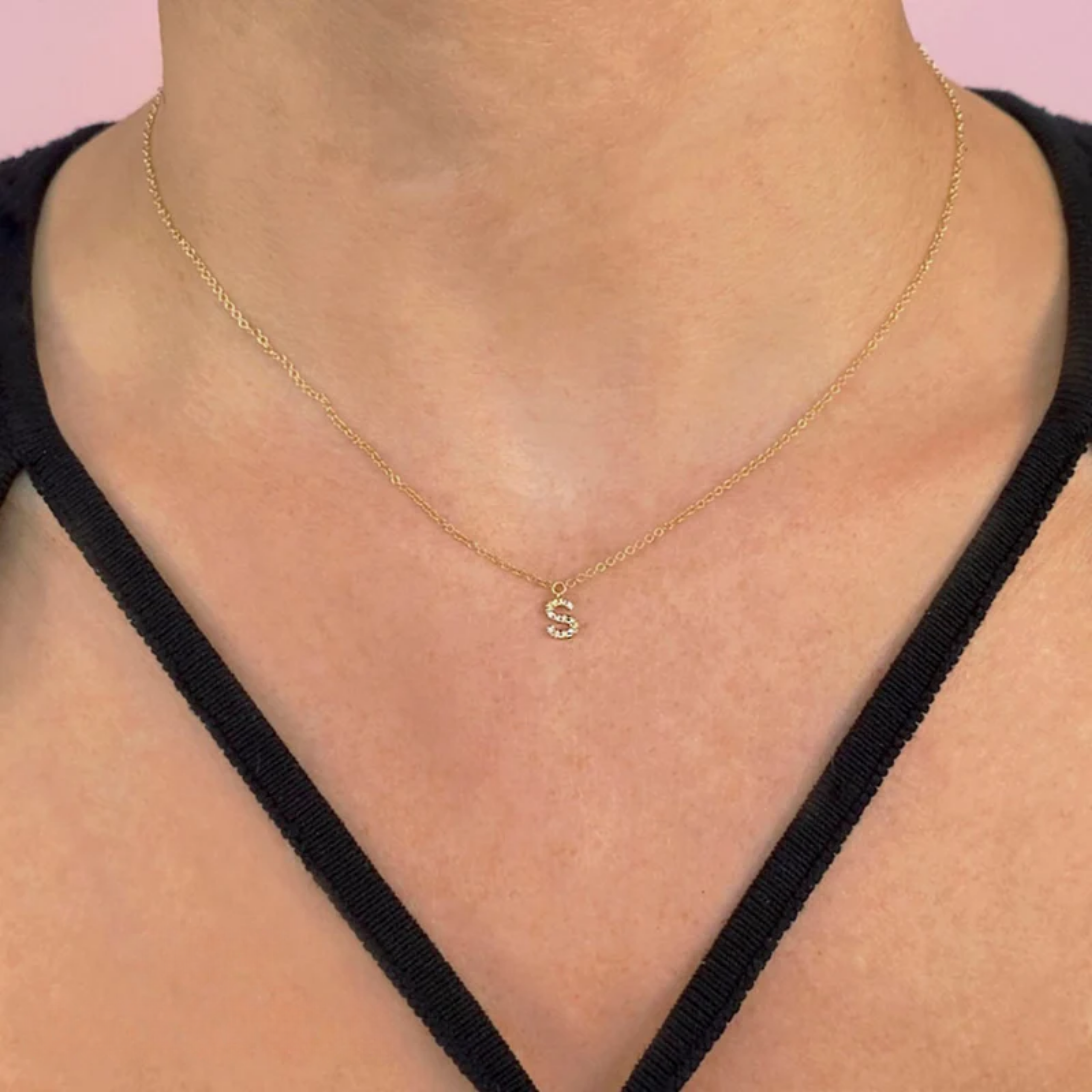 Diamond Initial Necklace