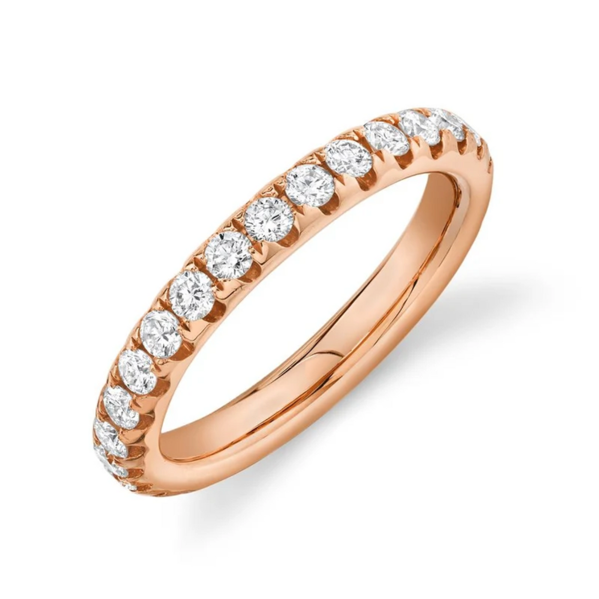 14K Rose Gold Diamond Eternity Band
