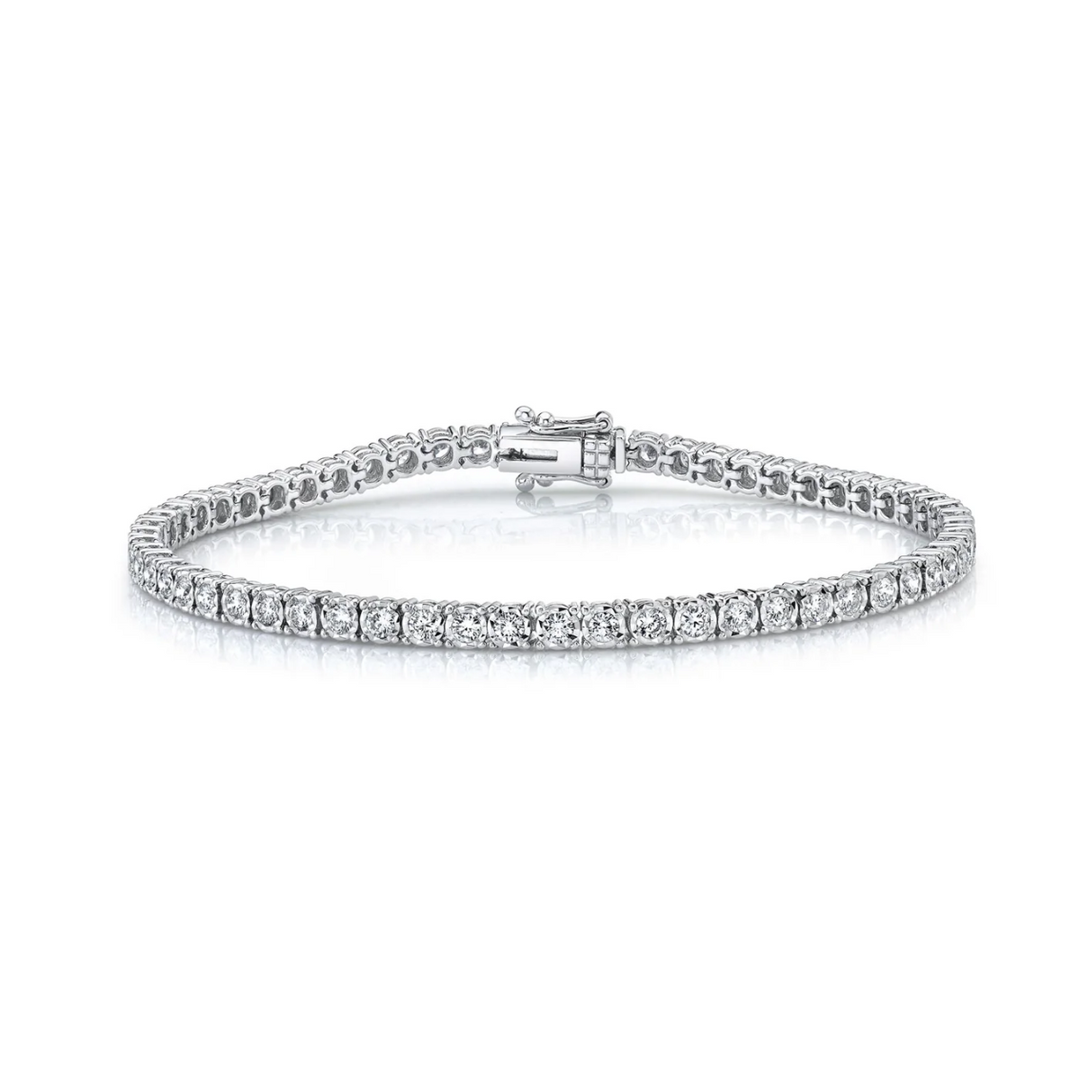 14K White Gold Diamond Illusion Tennis Bracelet