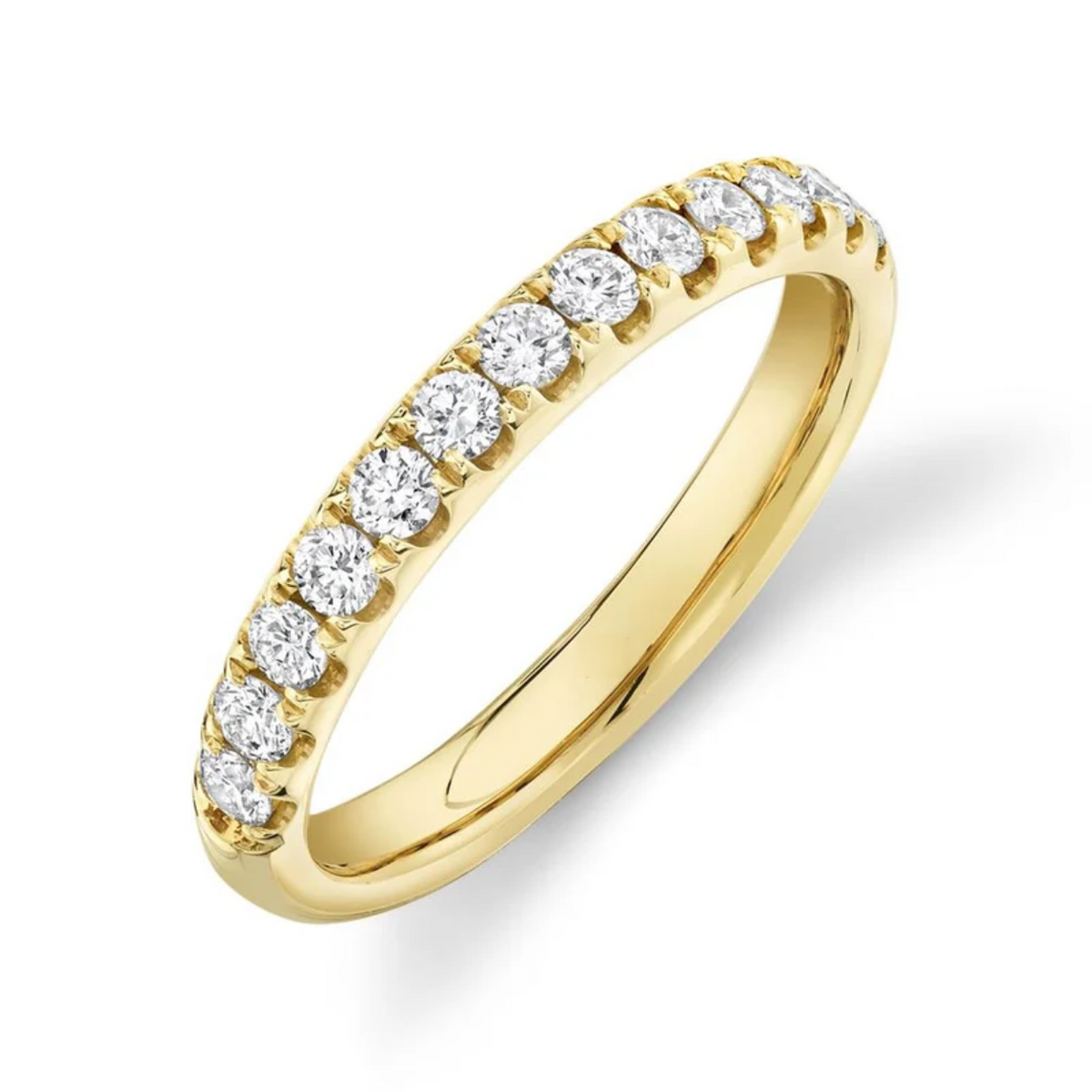 14K Yellow Gold Diamond Halfway Band
