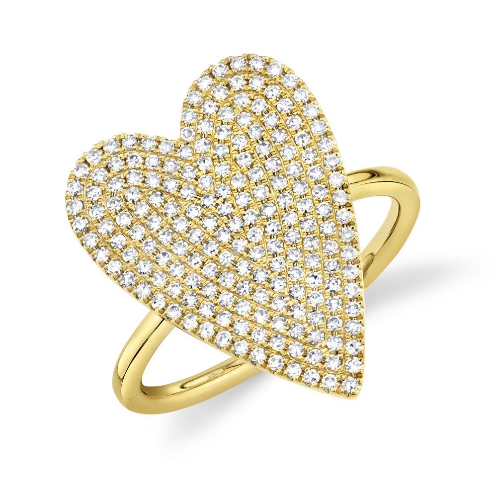 0.56CT Diamond Pave Heart Ring | Rings in 14K Gold = Nancy's Jewelry