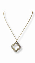 Load image into Gallery viewer, 14KT Yellow Gold Diamond Covered Clover Necklace
