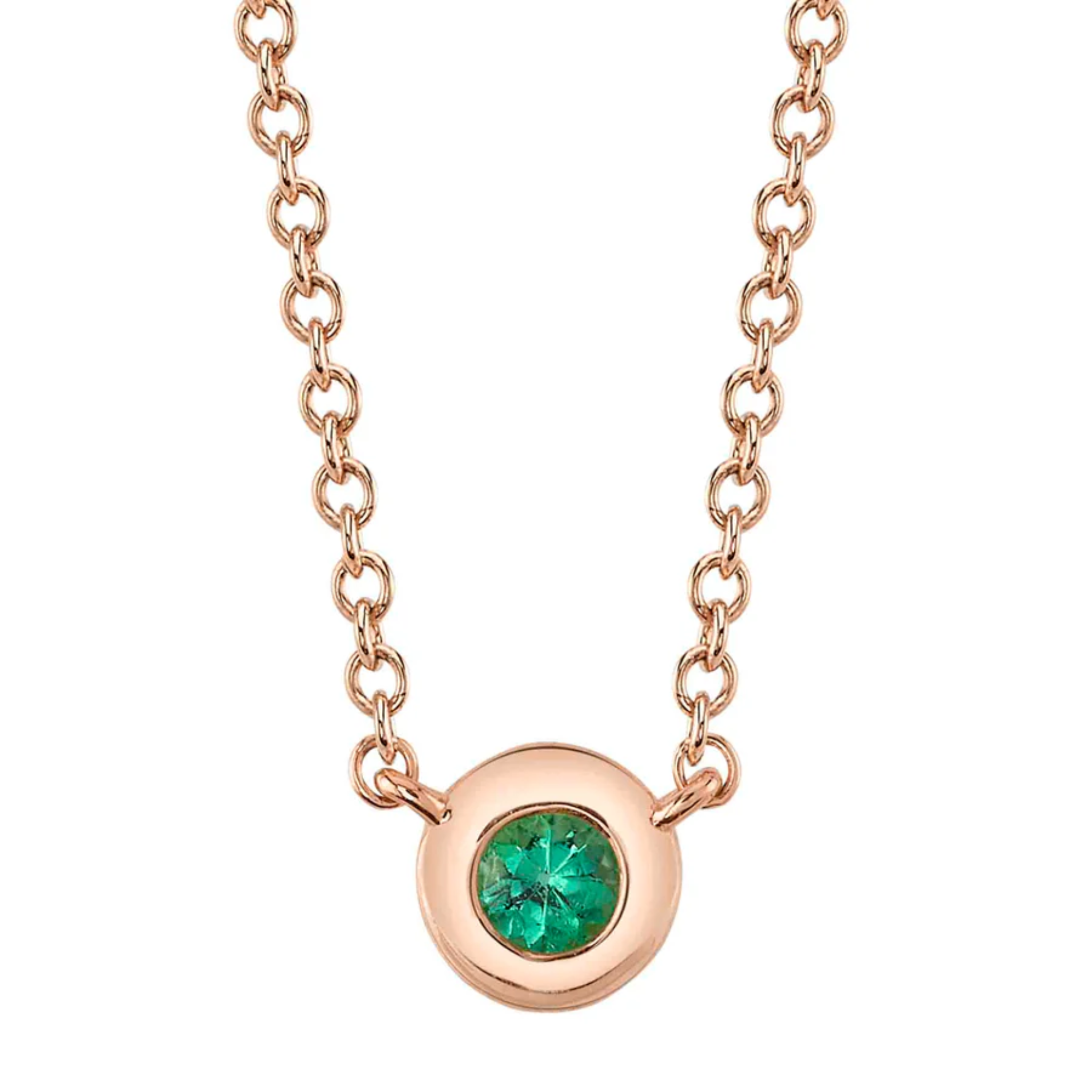 Emerald Bezel Necklace