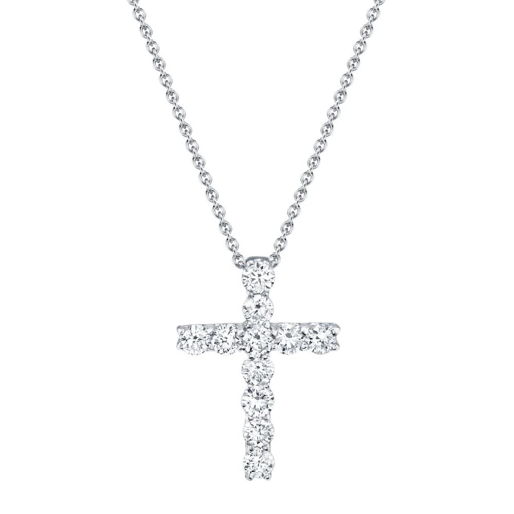 0.32CT Diamond Cross Necklace | Necklaces in 14K Gold = Nancy's Jewelry