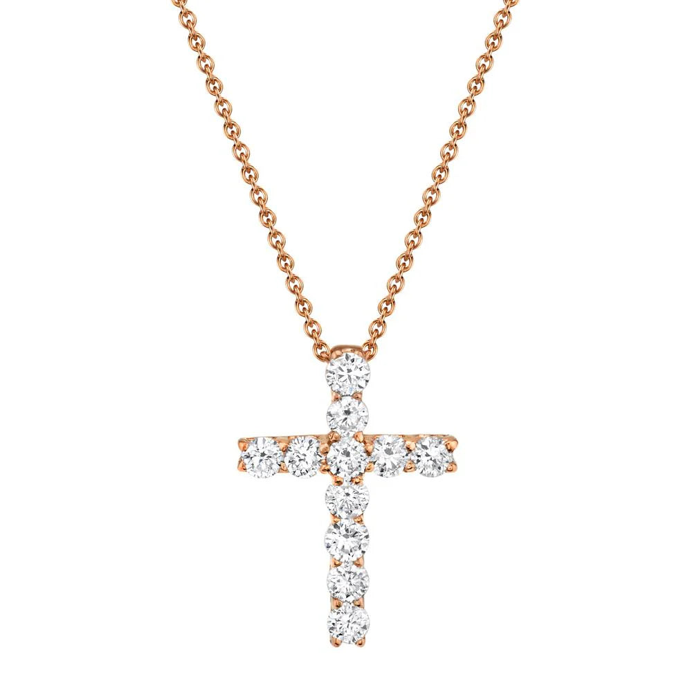 0.32CT Diamond Cross Necklace | Necklaces in 14K Gold = Nancy's Jewelry