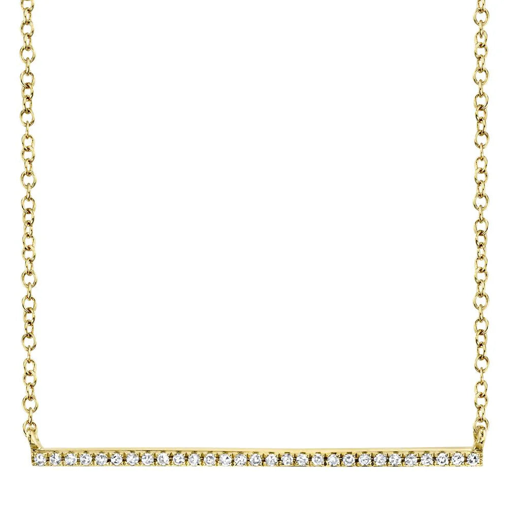 0.08CT Diamond Bar Necklace | Necklaces in 14K Gold = Nancy's Jewelry