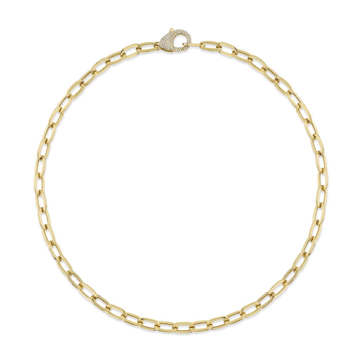 0.42CT Diamond Paper Clip Link Necklace | Necklaces in 14K Gold = Nancy's Jewelry