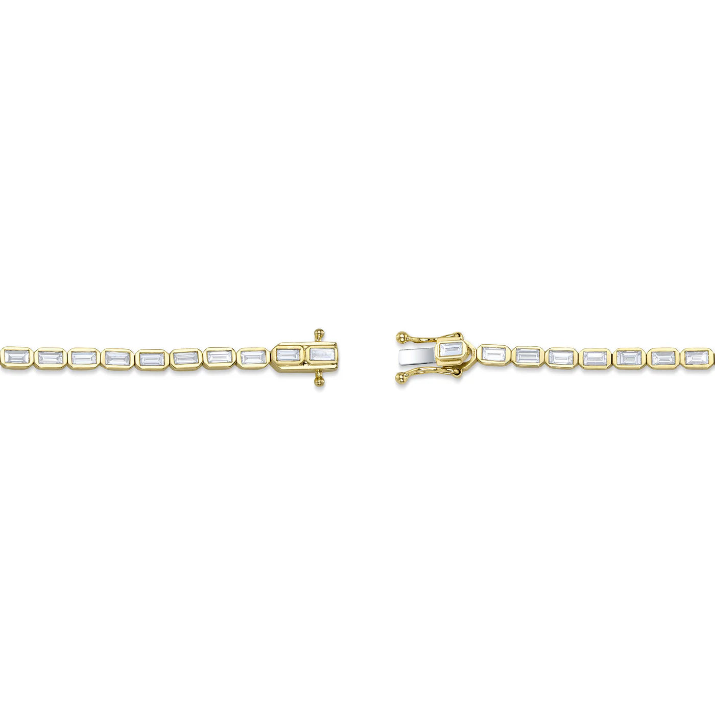 2.20CT Diamond Baguette Bezel Tennis Bracelet