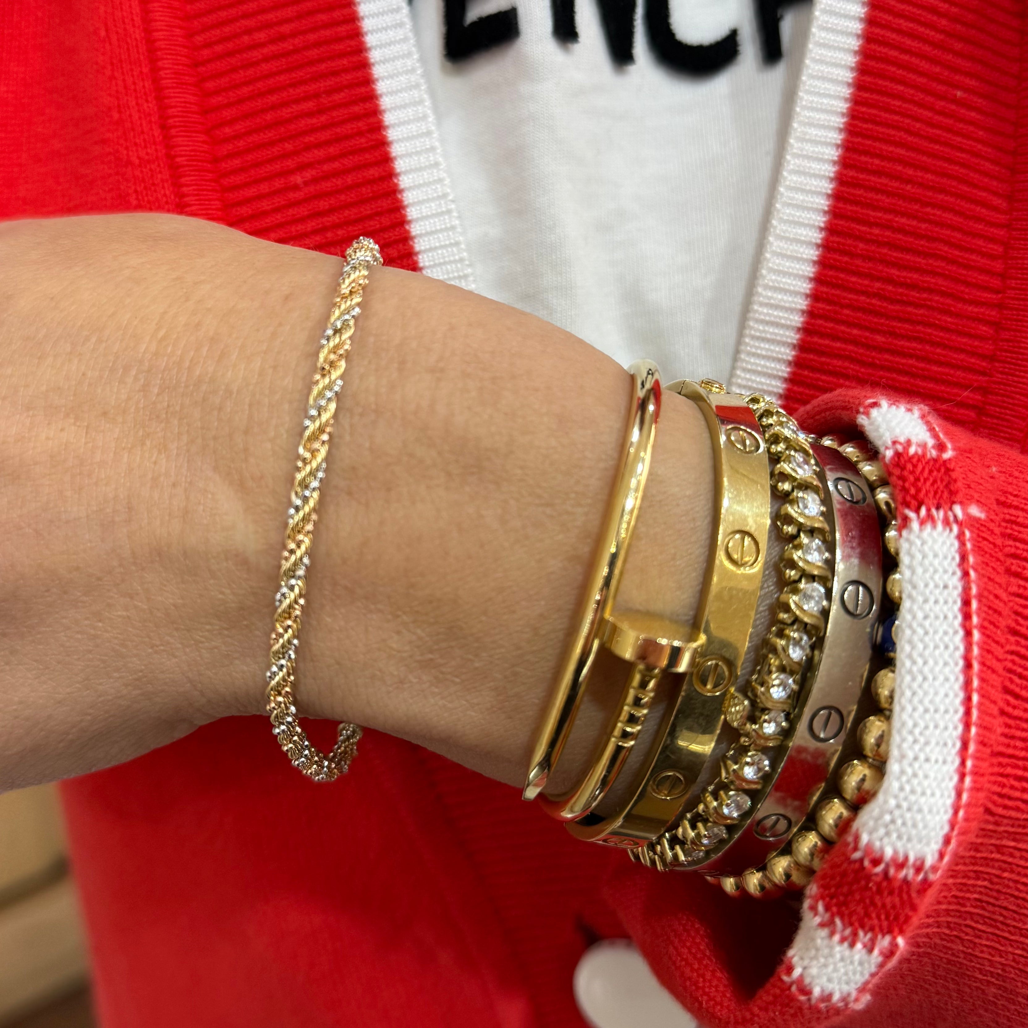 14kt Multicolor Rope Bracelet - Bracelet by Nancy's Jewelry | Solid Gold