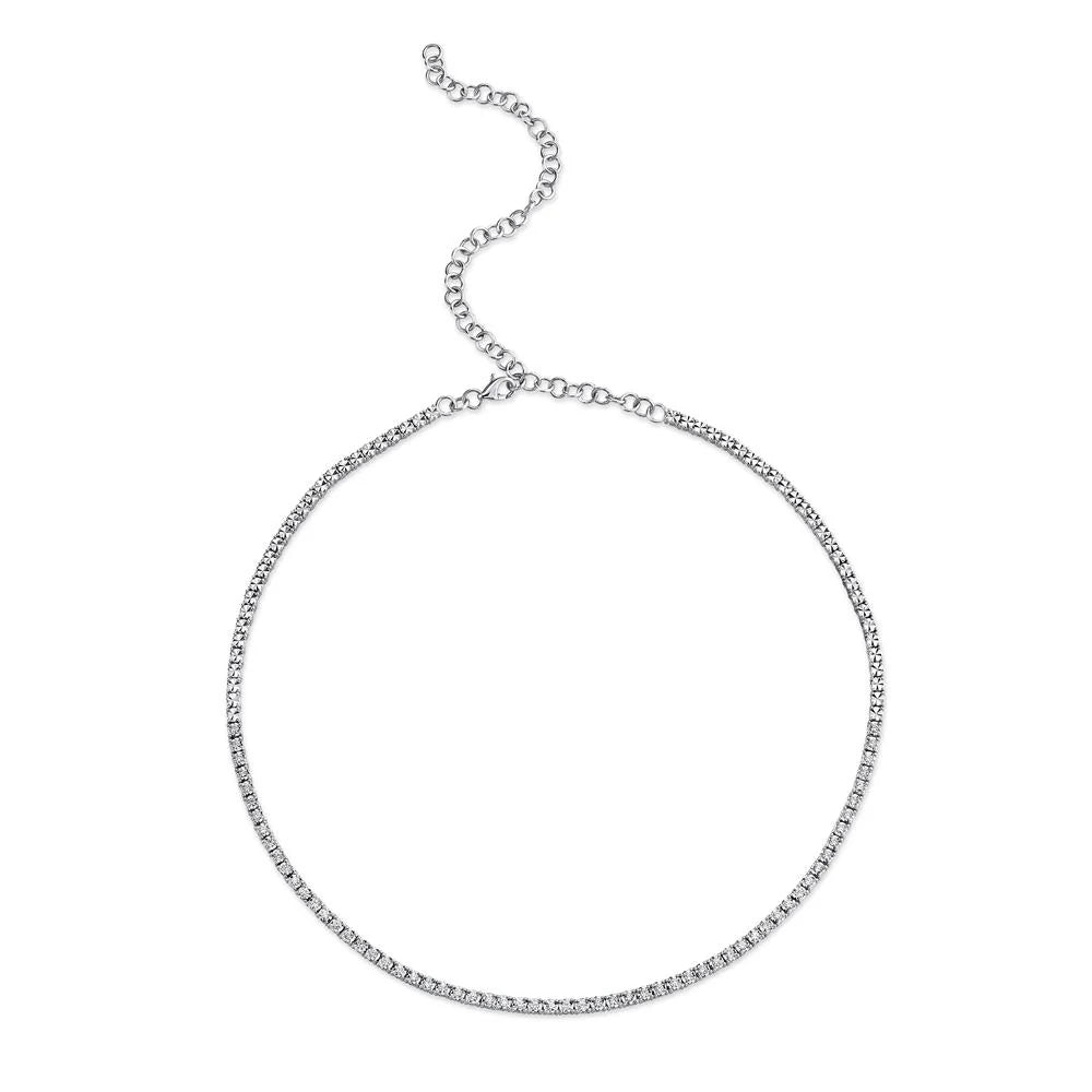 0.95CT Diamond Tennis Necklace in solid 14k gold – handcrafted by Nancy's Jewelry