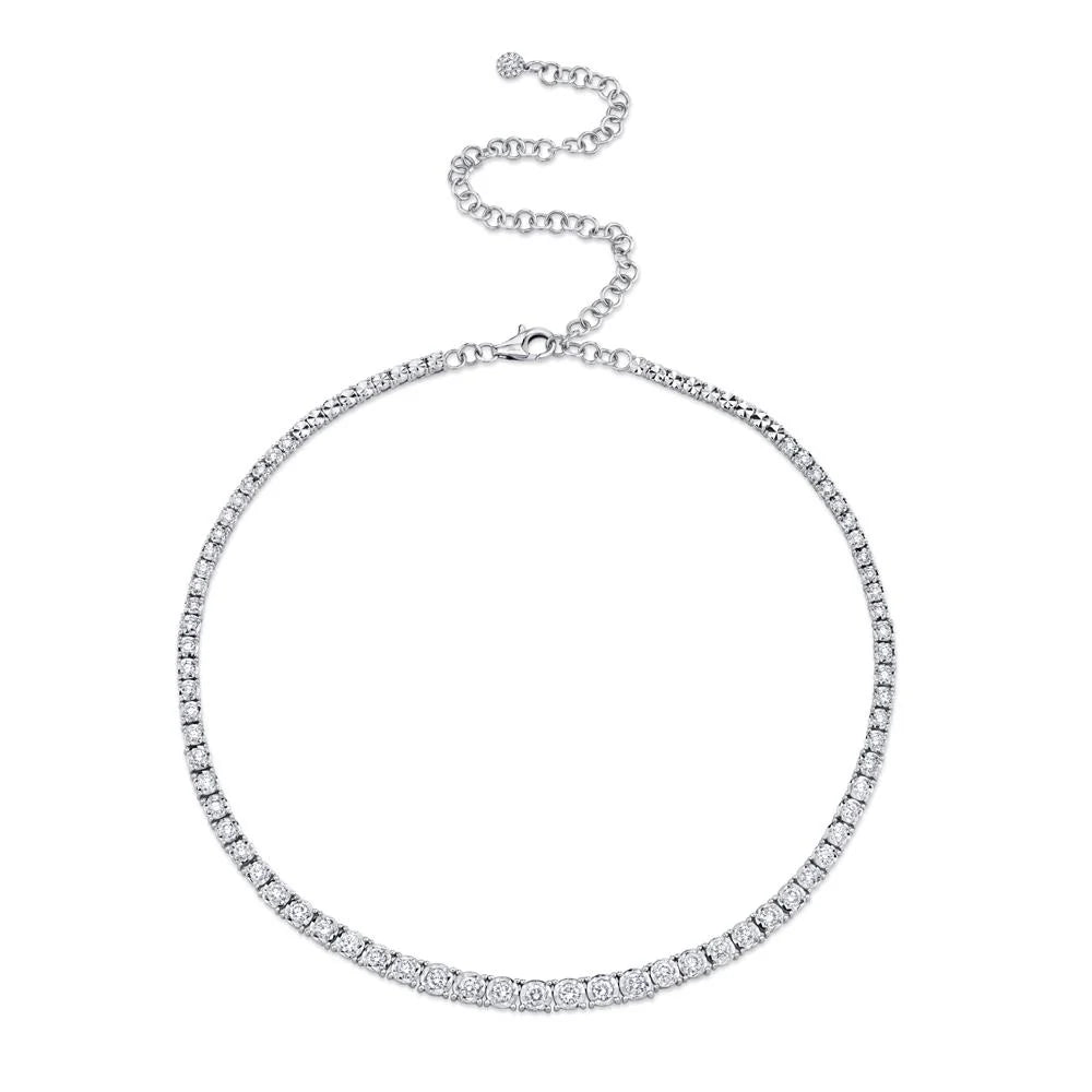 4.39CT Diamond Tennis Necklace | Necklaces in 14K Gold = Nancy's Jewelry