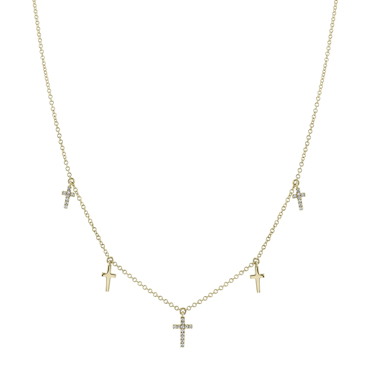 0.09CT Diamond Cross Necklace | Necklaces in 14K Gold = Nancy's Jewelry