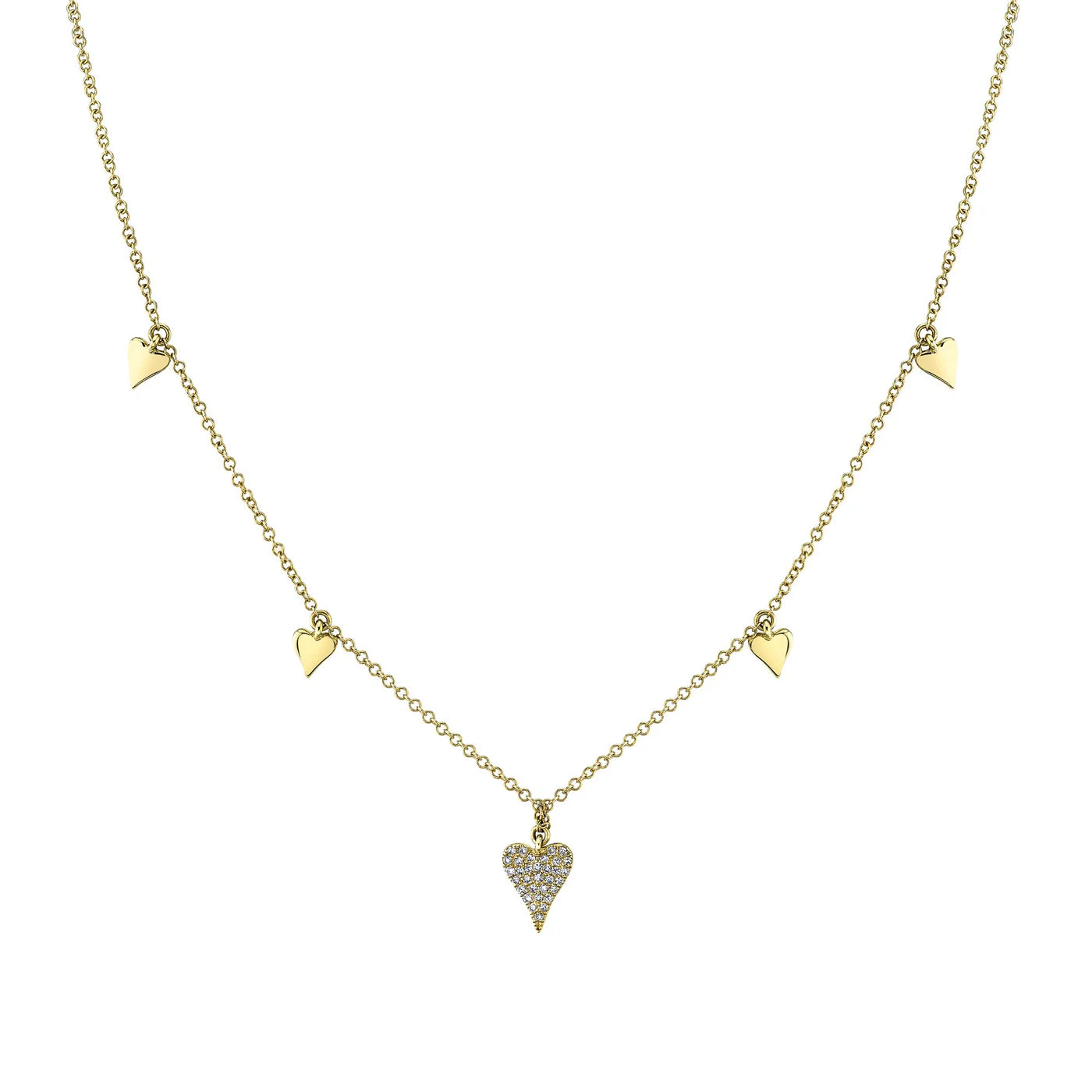 0.07CT Diamond Pave Heart Necklace | Necklaces in 14K Gold = Nancy's Jewelry