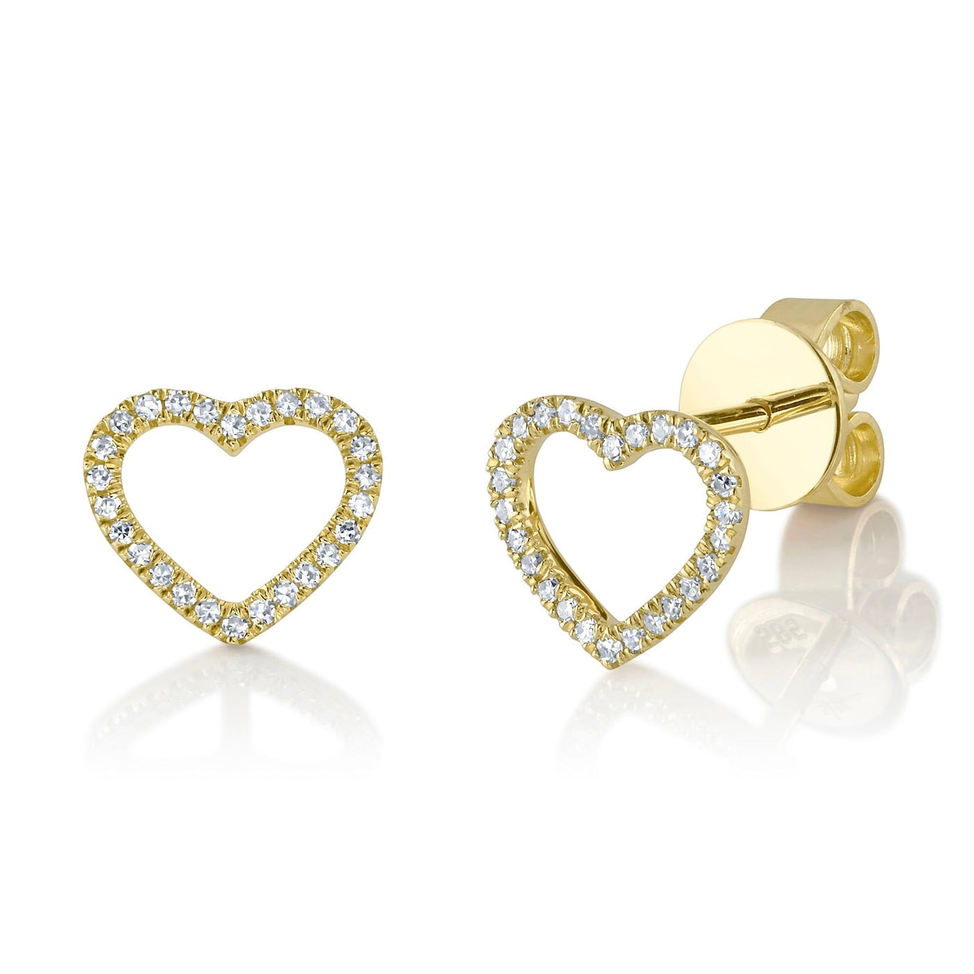 0.10CT Diamond Heart Stud Earring