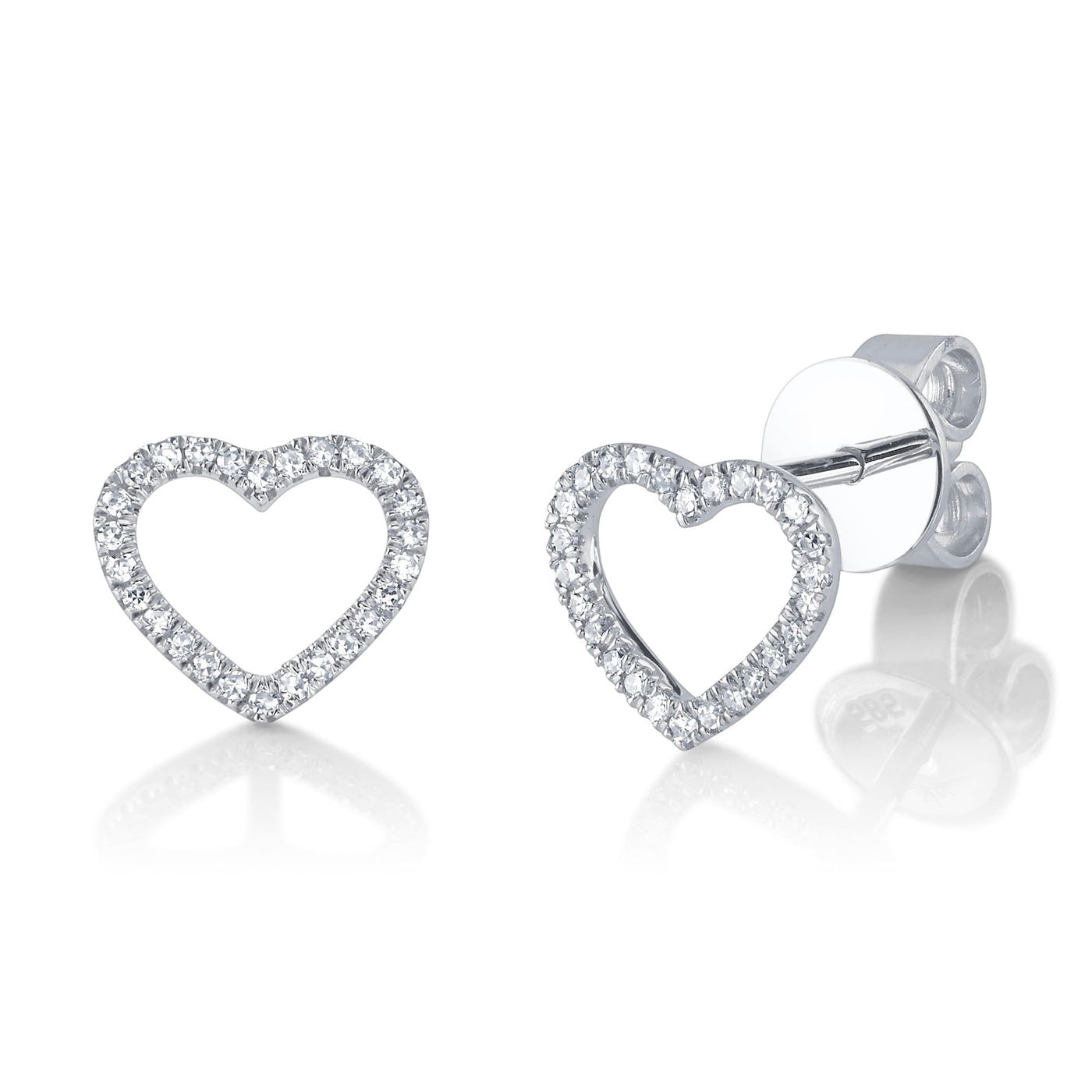 0.10CT Diamond Heart Stud Earring