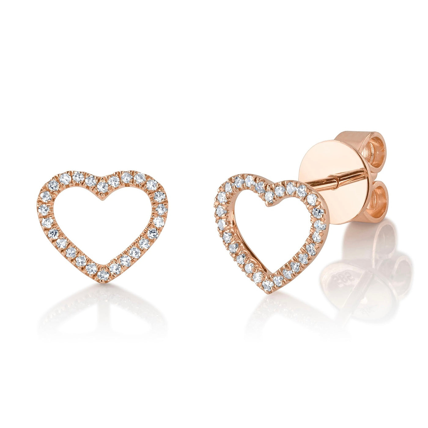 0.10CT Diamond Heart Stud Earring