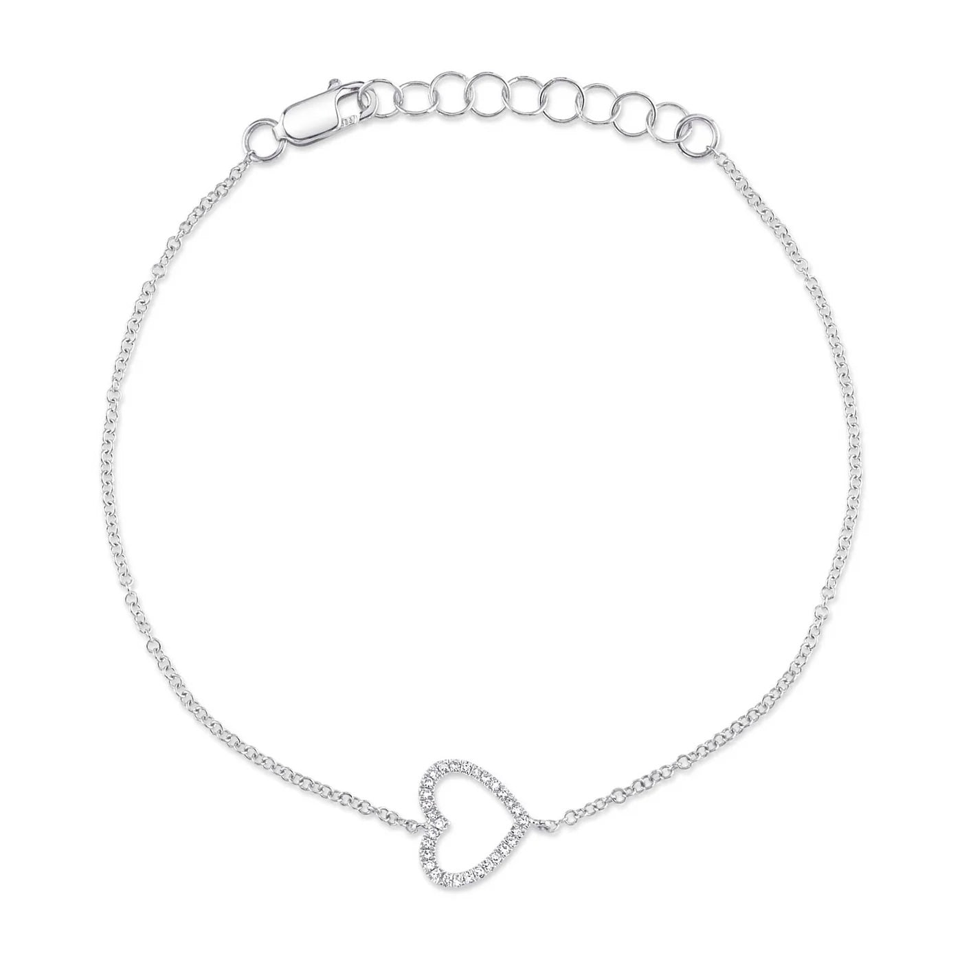 0.06CT Diamond Heart Bracelet