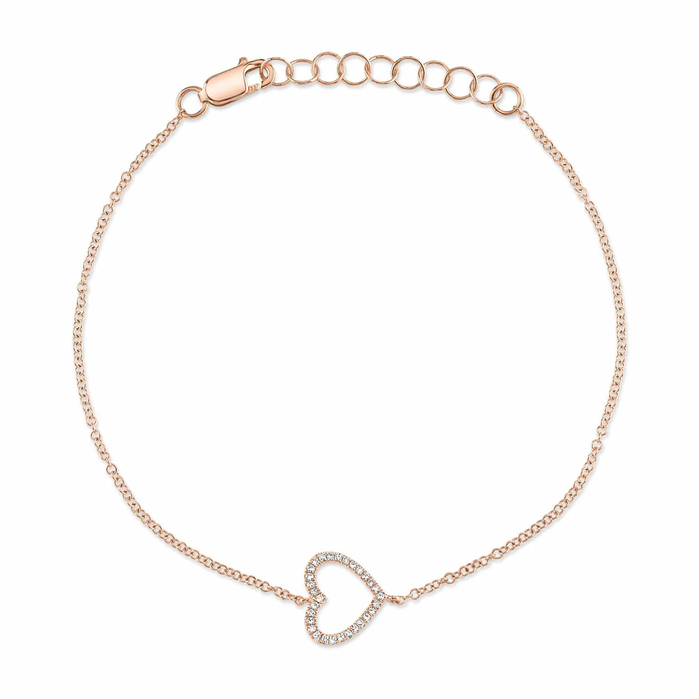 0.06CT Diamond Heart Bracelet