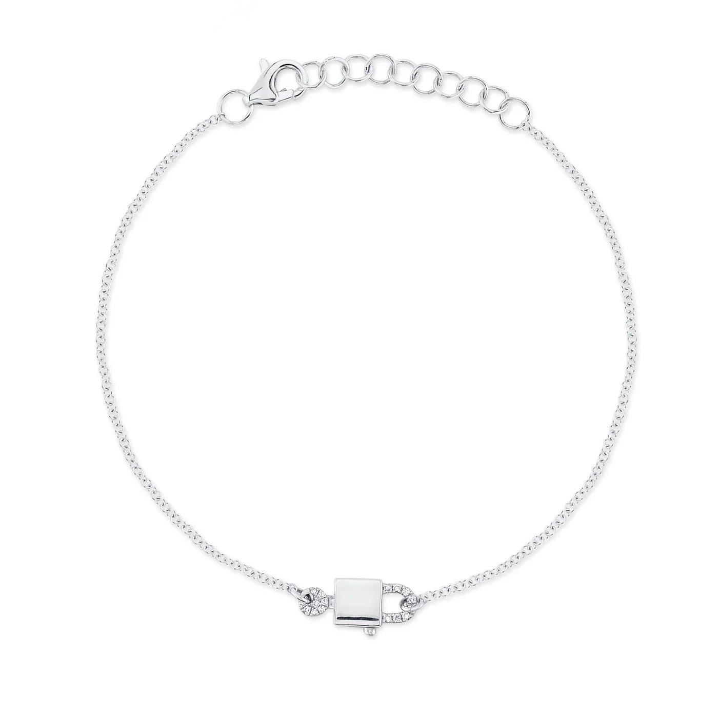 0.04CT Diamond Lock & Key Bracelet