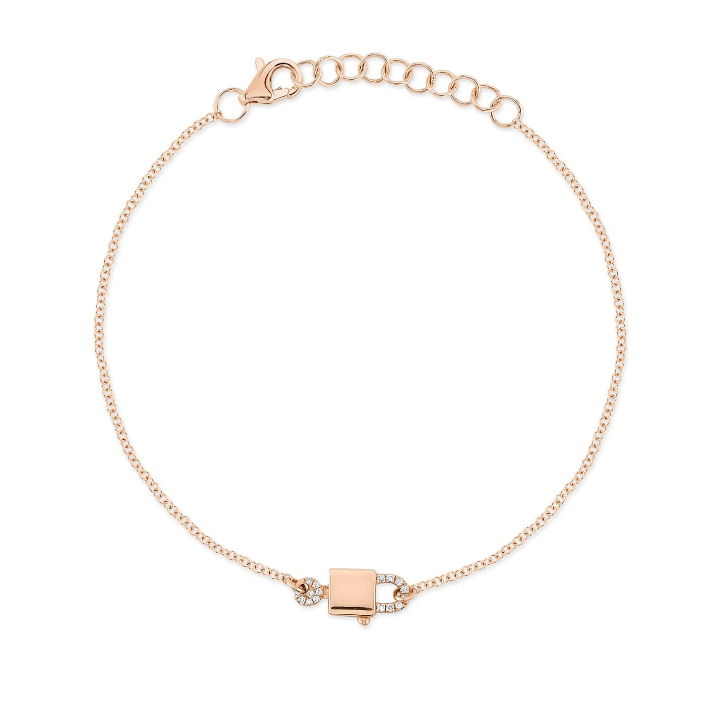 0.04CT Diamond Lock & Key Bracelet