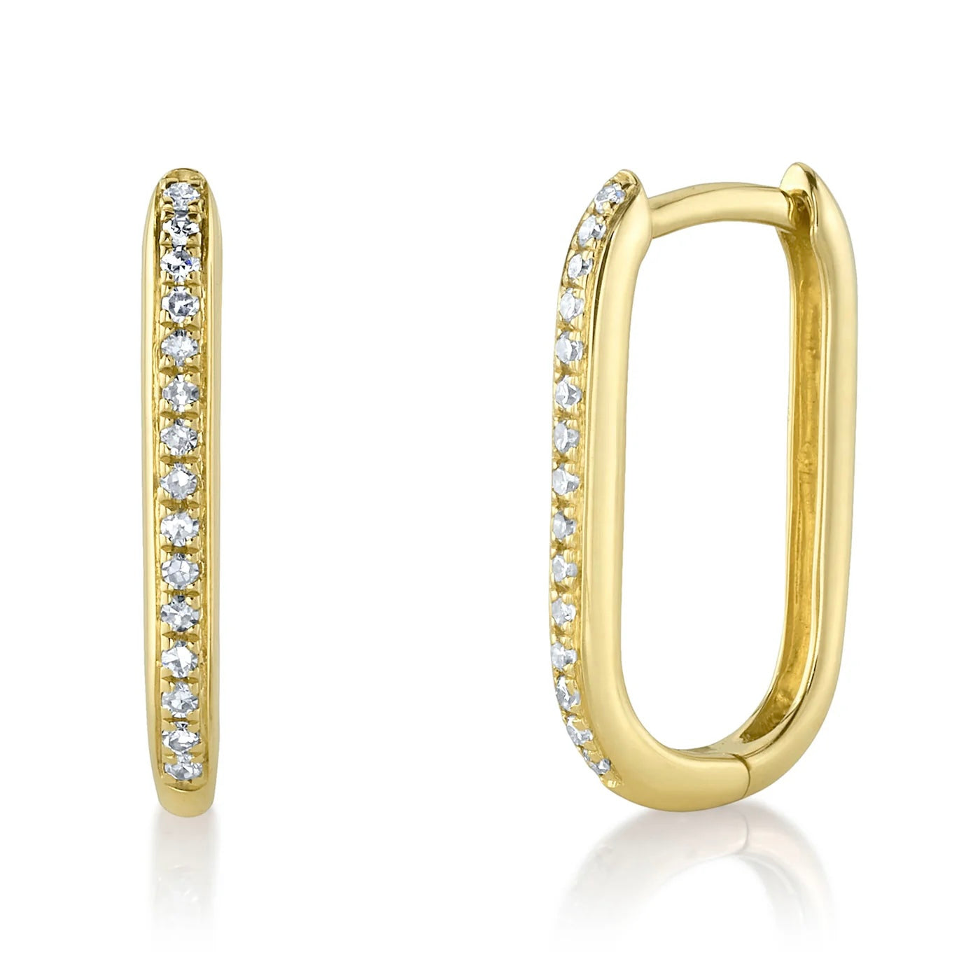 Mini Diamond Oval Hoops