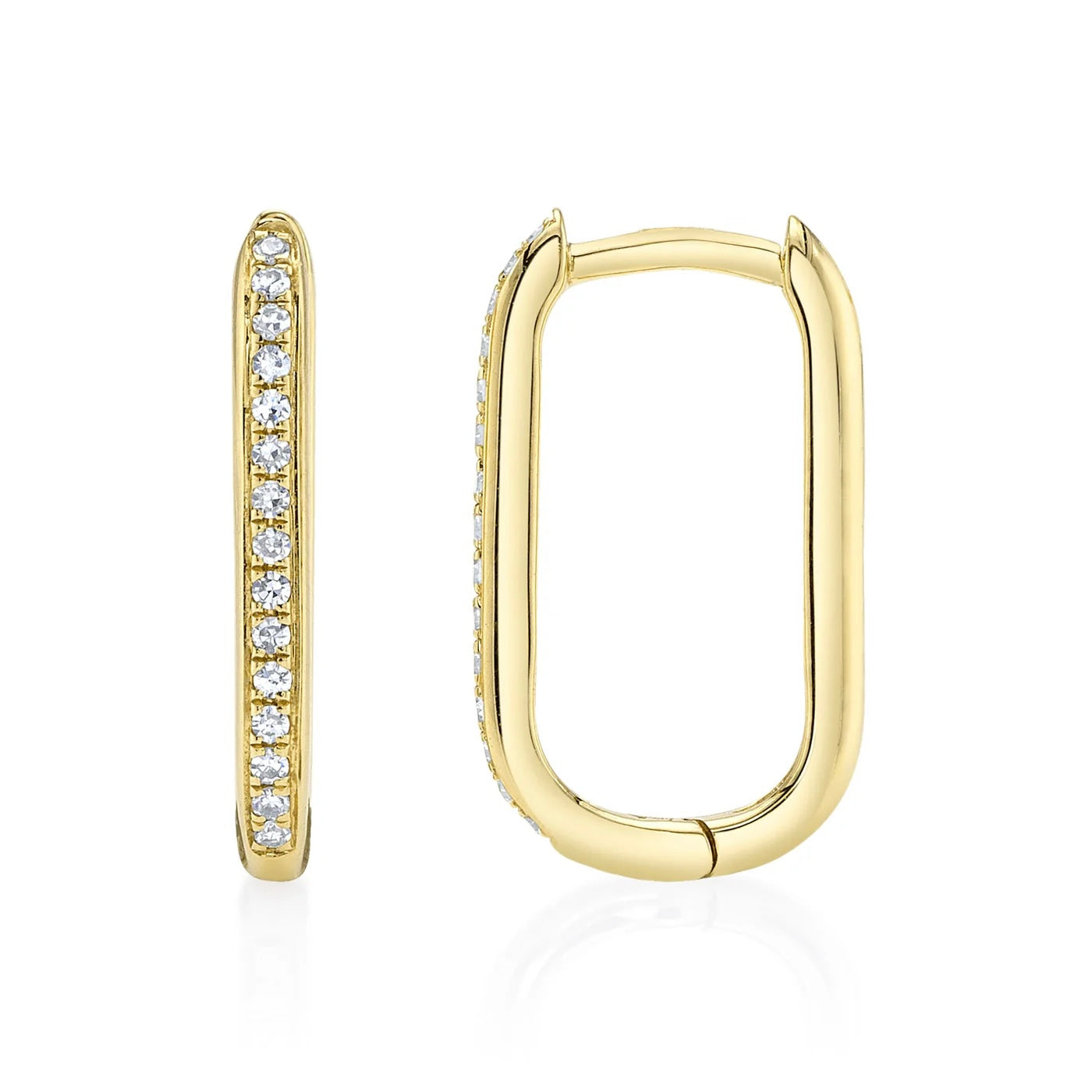 Mini Diamond Oval Hoops