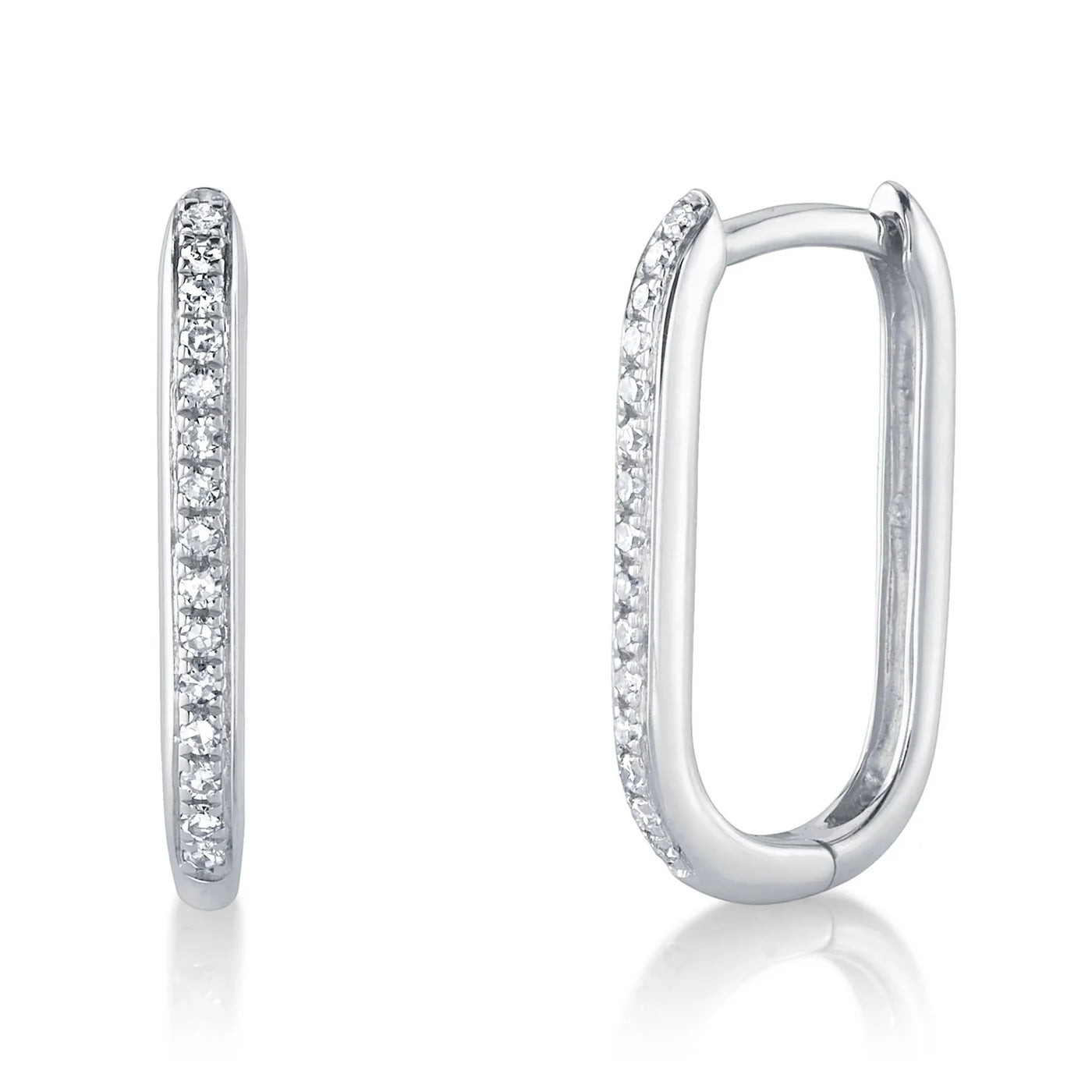 Mini Diamond Oval Hoops