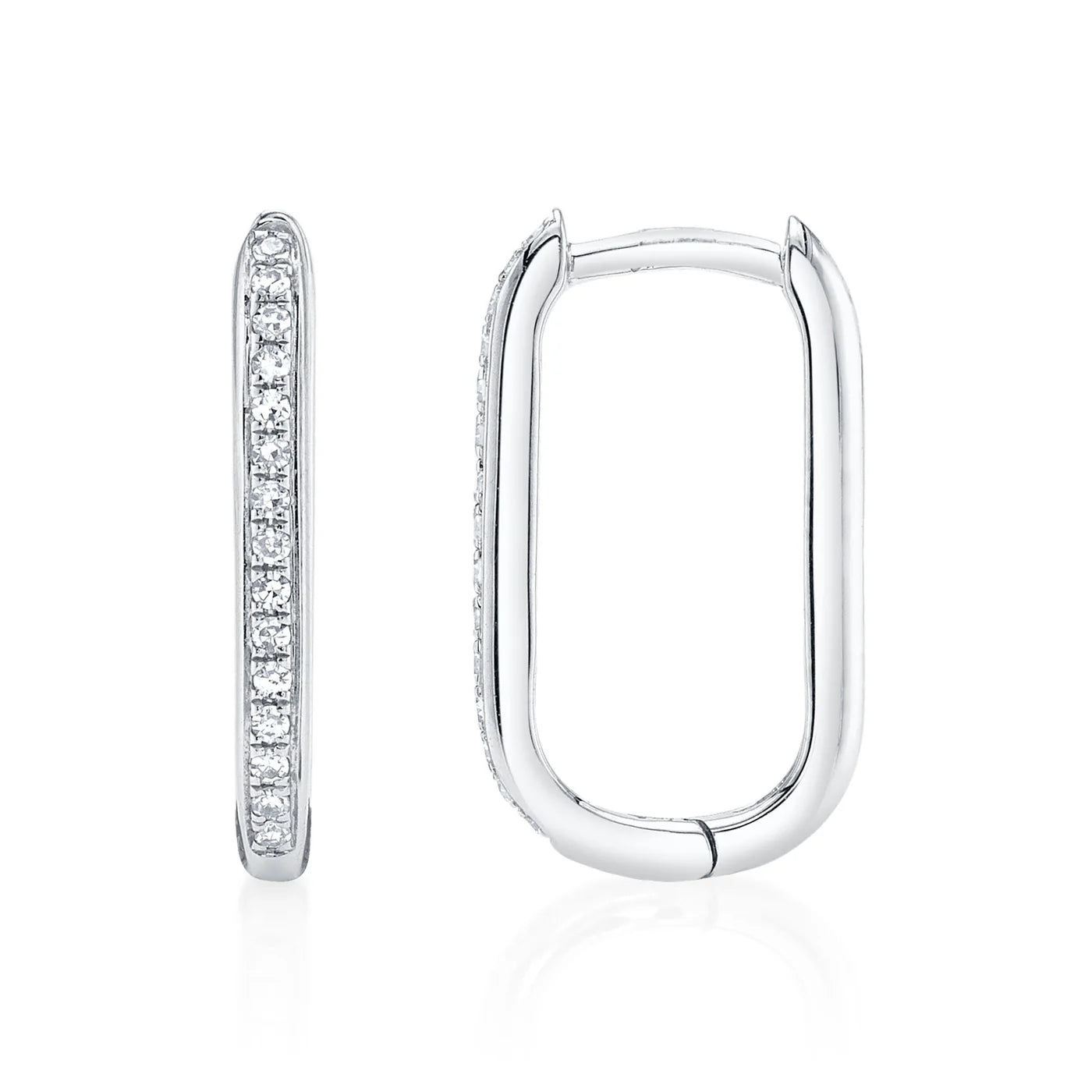 Mini Diamond Oval Hoops
