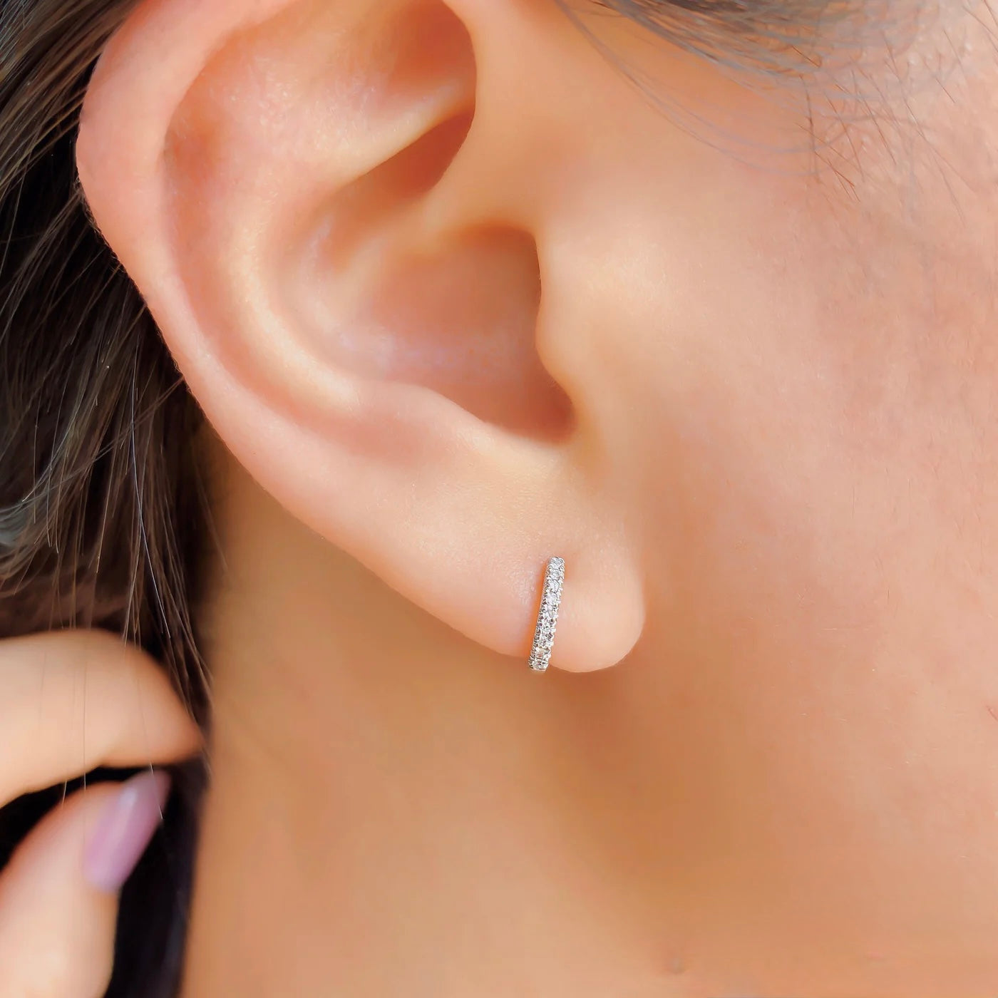 Diamond Mini Huggie Earring