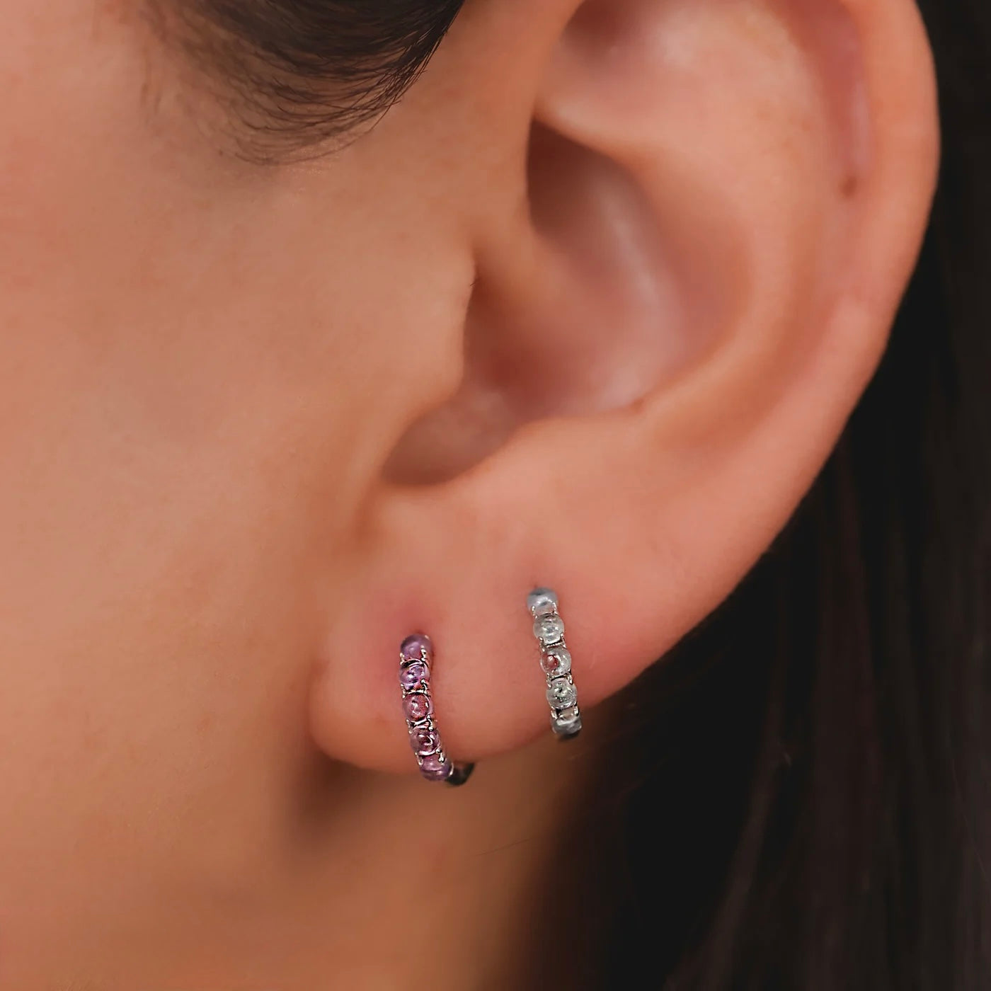 Amethyst Huggie Earring