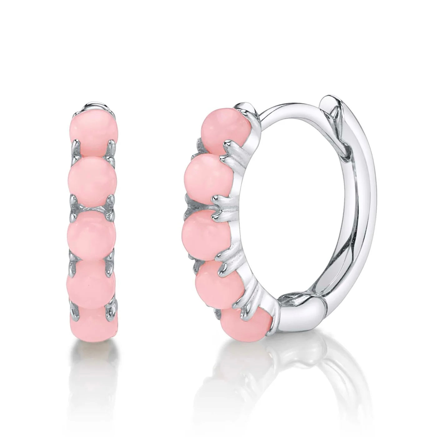 Pink Opal Huggie Earring