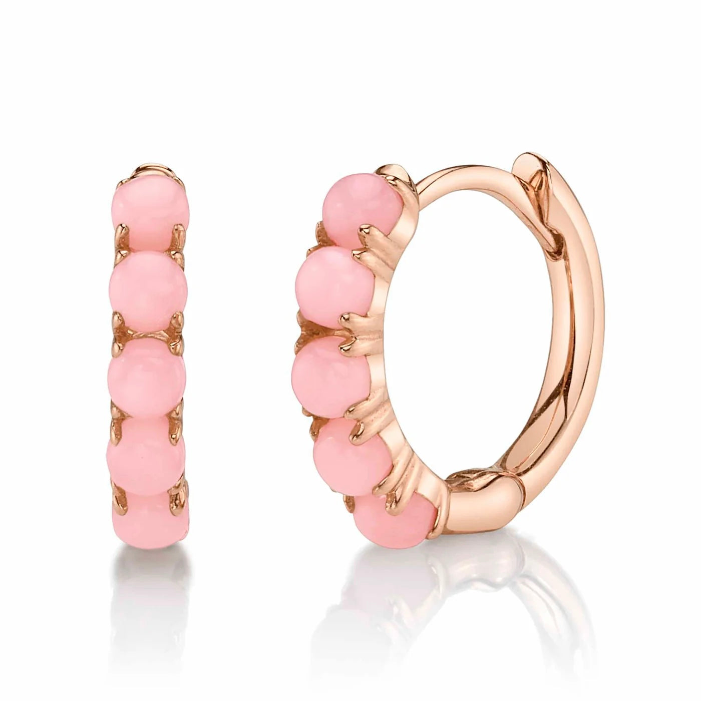 Pink Opal Huggie Earring