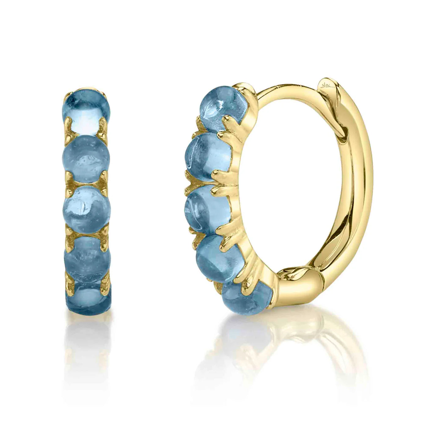 Blue Topaz Huggie Earring