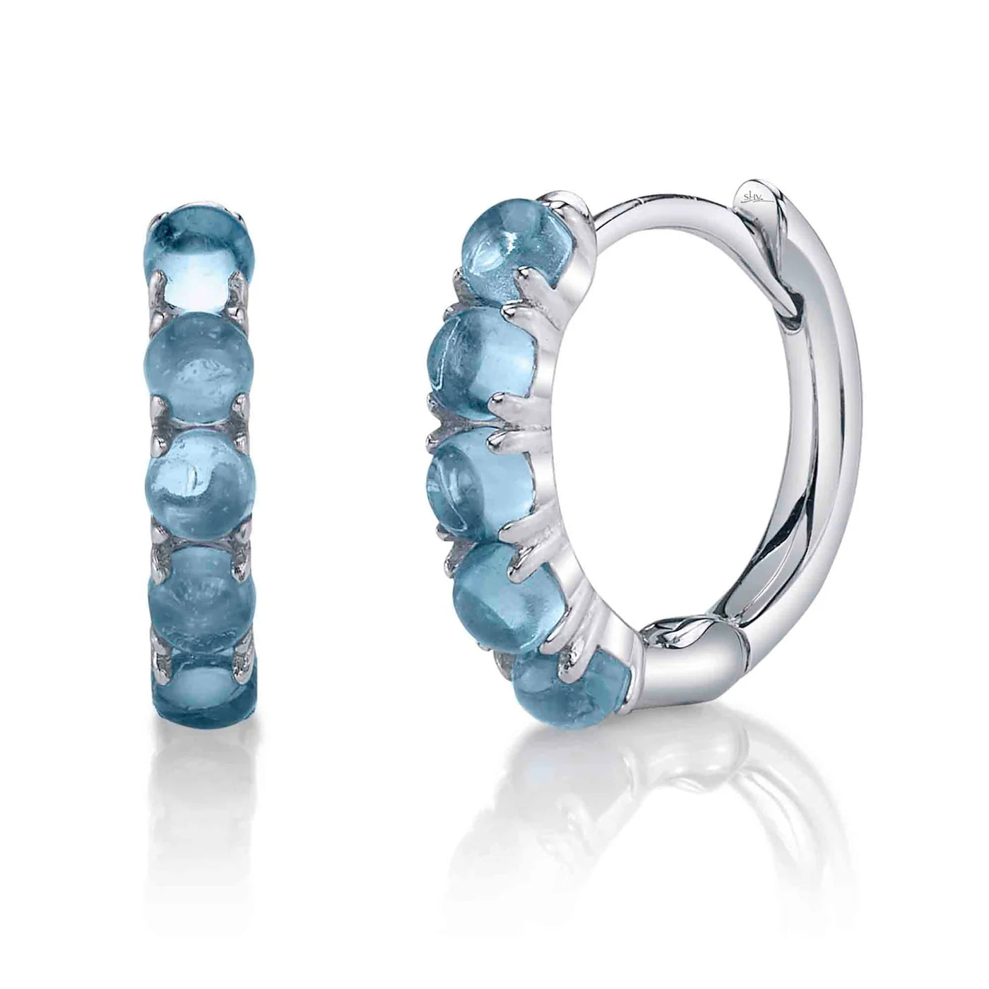 Blue Topaz Huggie Earring