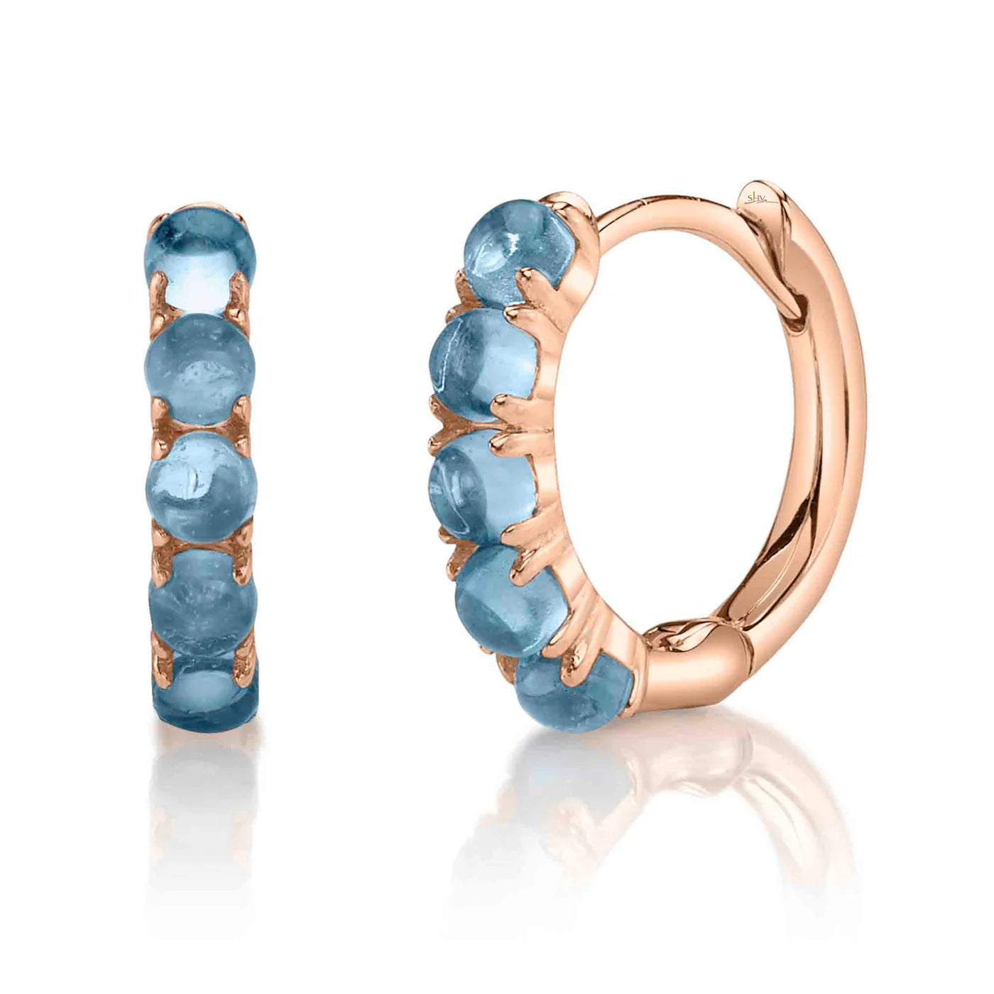 Blue Topaz Huggie Earring