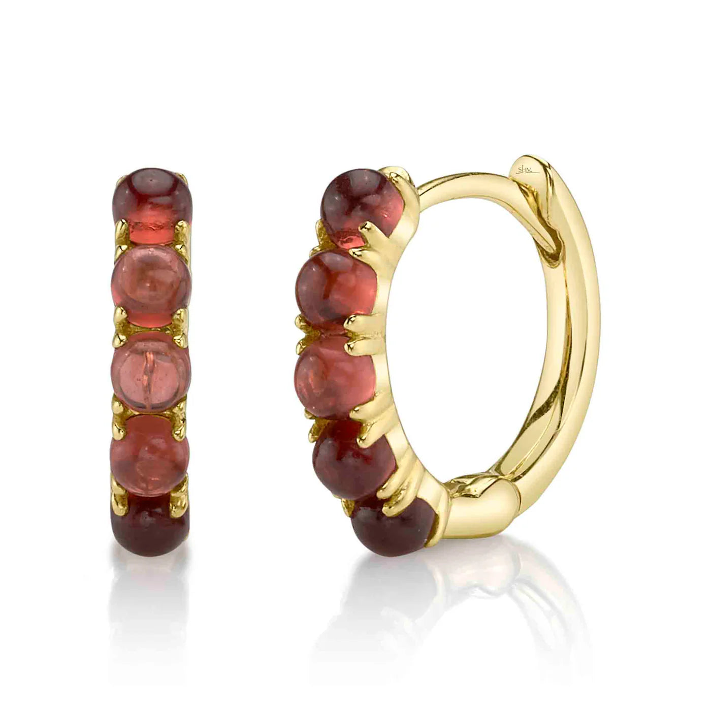 Red Garnet Huggie Earring