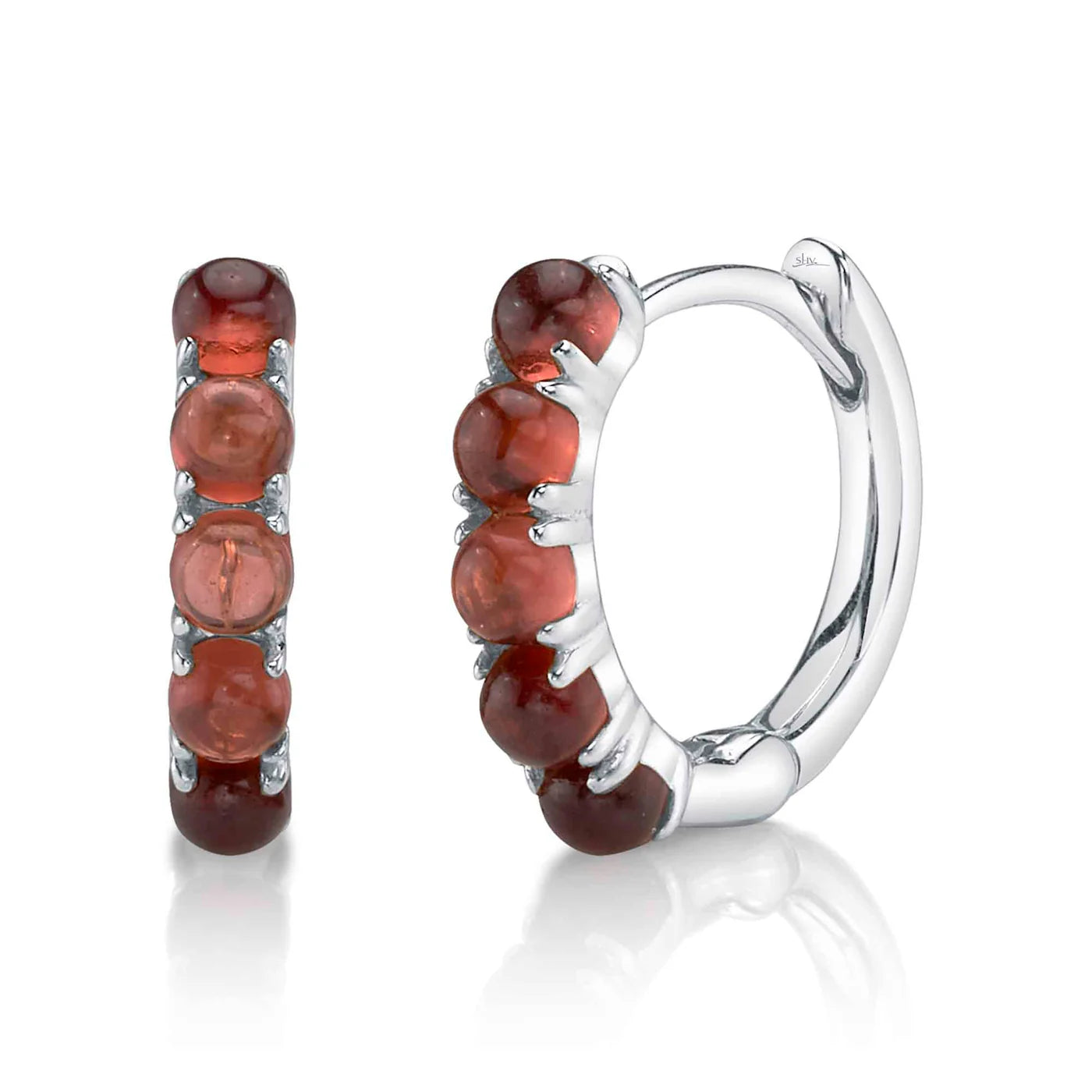 Red Garnet Huggie Earring