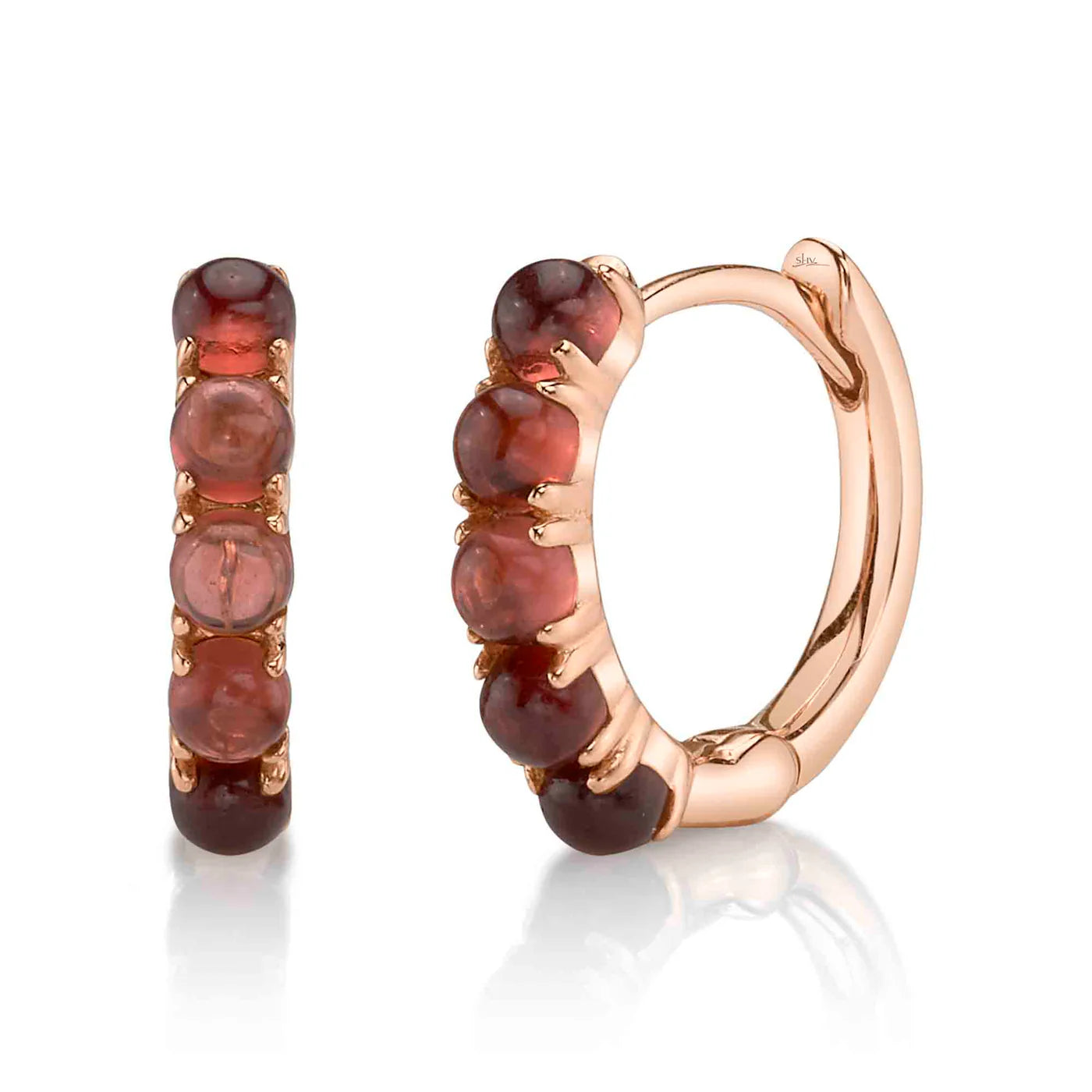 Red Garnet Huggie Earring