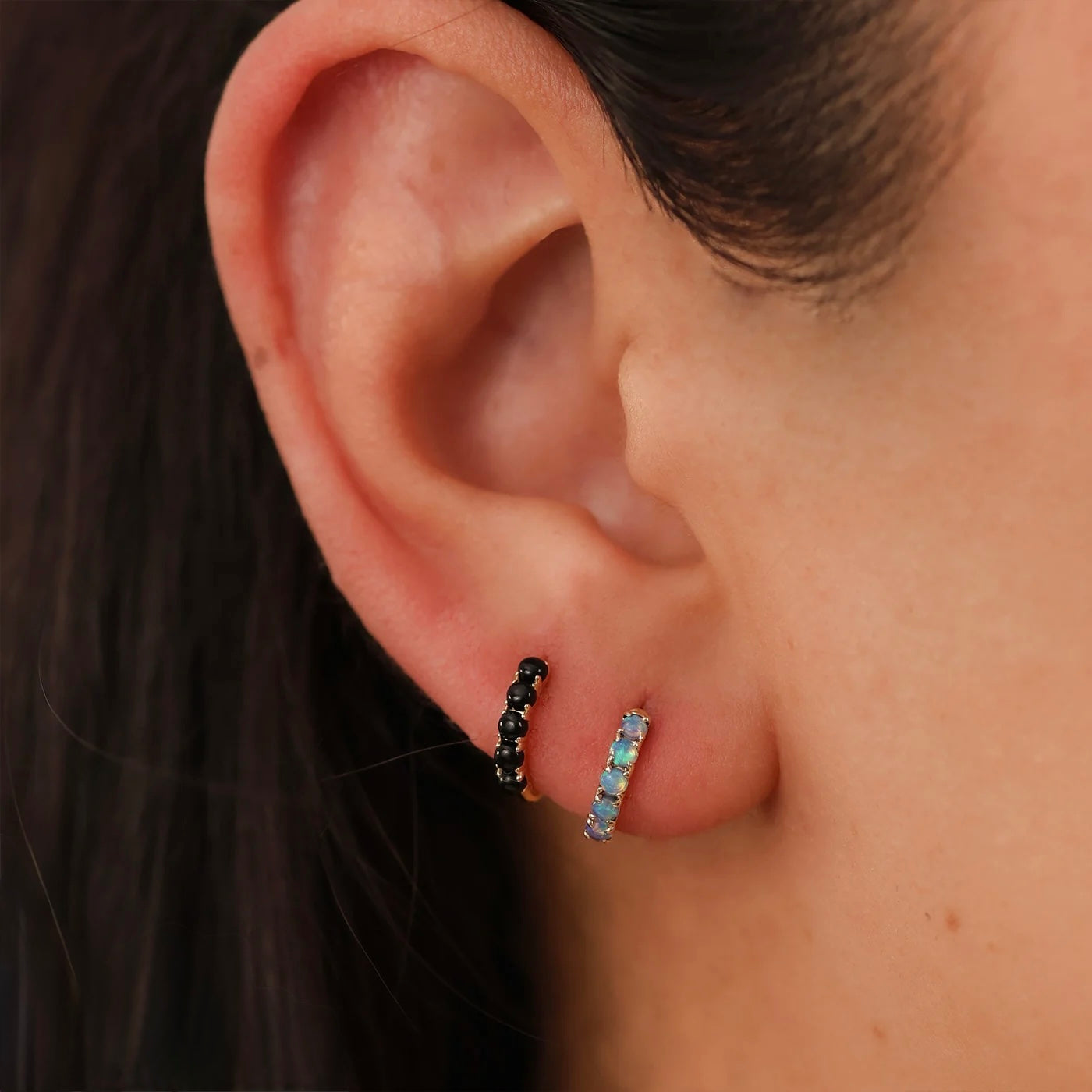 Opal Huggie Earring