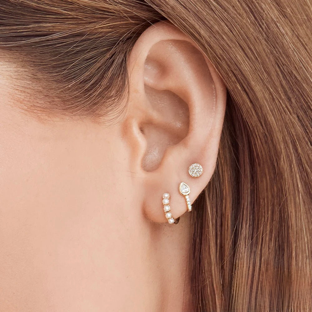 Cultured Pearl Huggie Earring