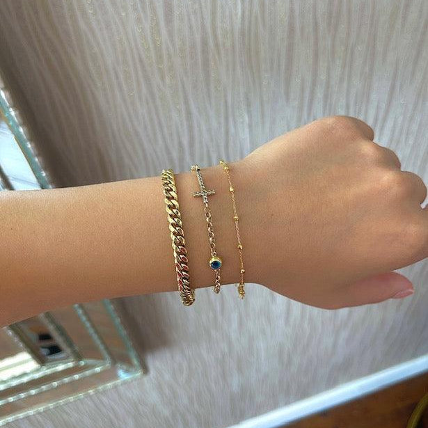Diamond Cut Ball Bracelet solid 14K gold jewelry