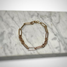 Load image into Gallery viewer, 14KT Yellow Gold Cubic Zirconia Paperclip Bracelet
