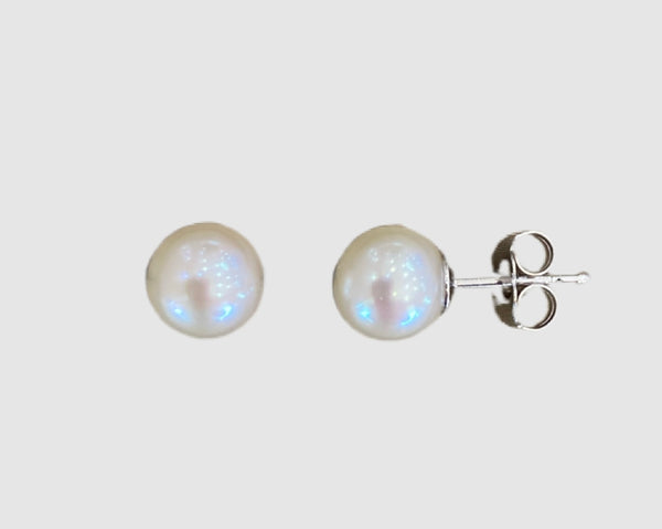 14Kt White Gold Freshwater Culture Pearl Earrings